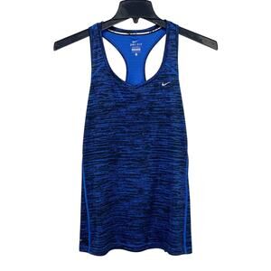 Nike Miler Dri‑FIT Running Tank – Large Blue Black Heathered